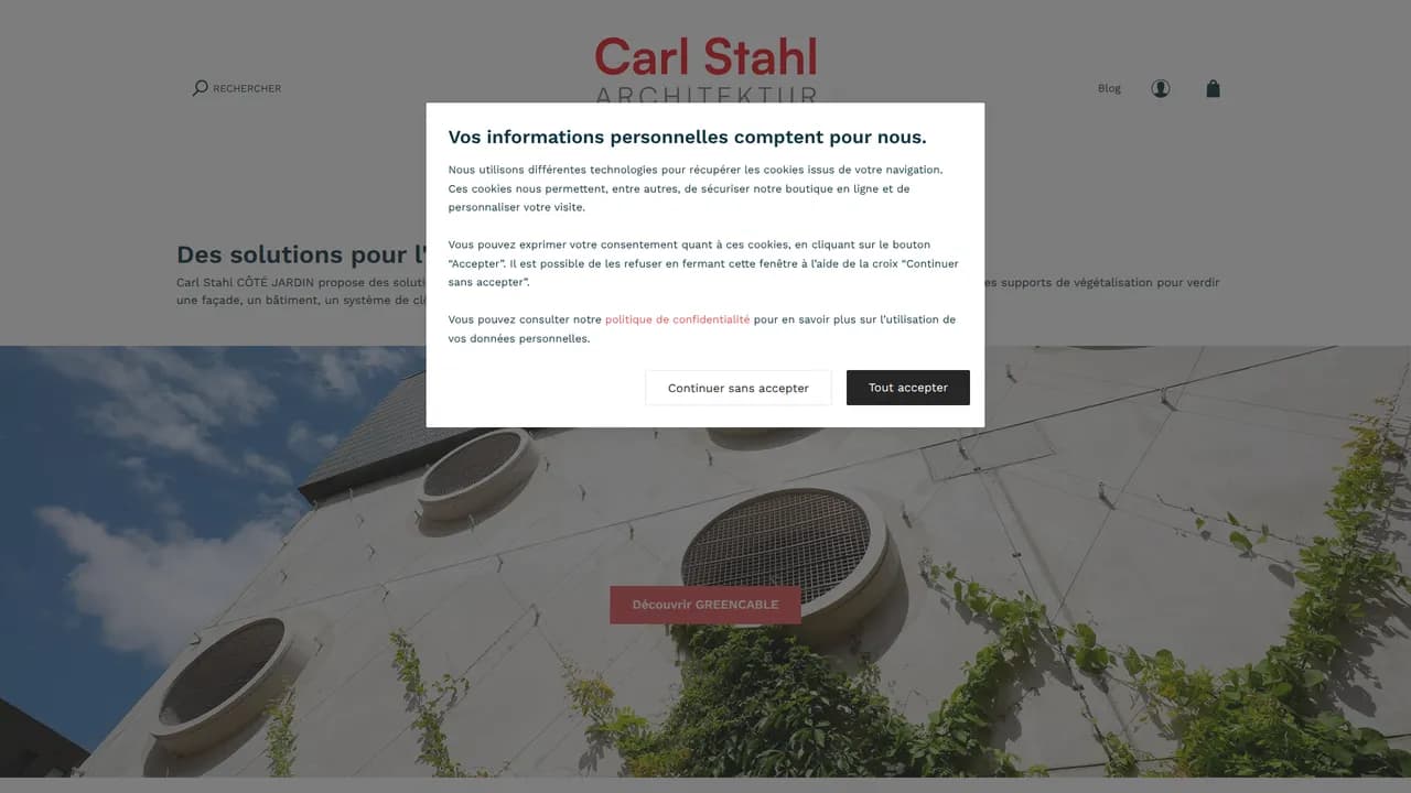 Aperçu du site Carl Stahl CÔTÉ JARDIN