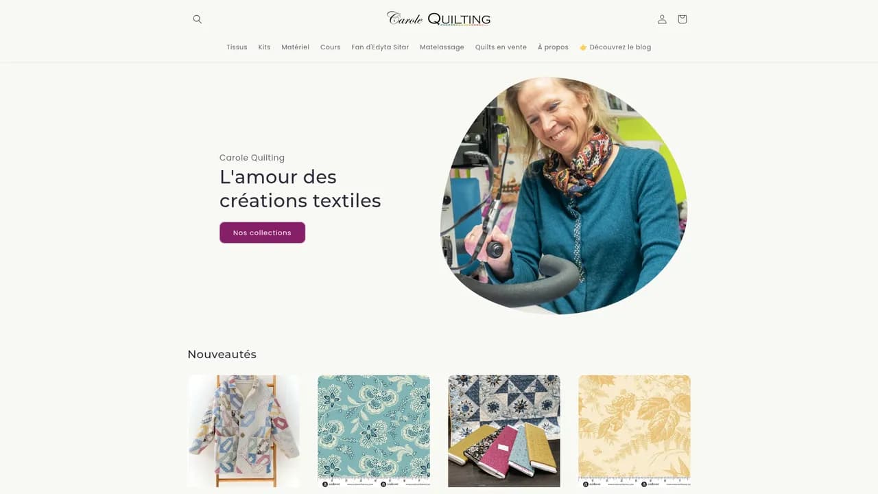 Aperçu du site Carole Quilting