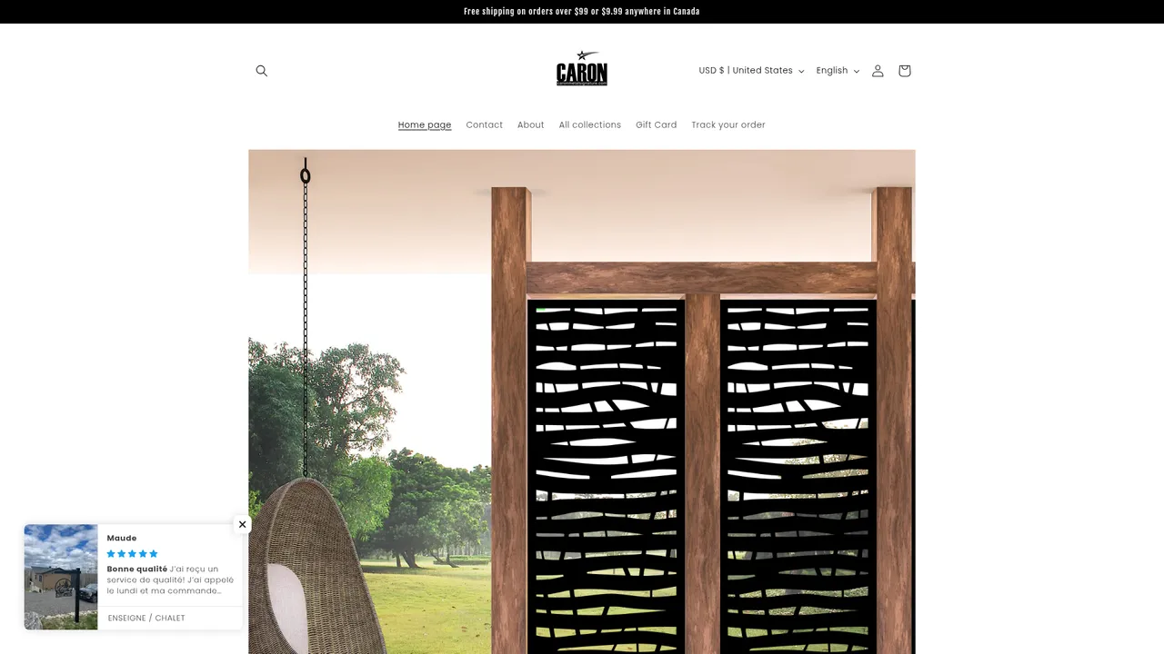 Screenshot de caronmetalsignature.com