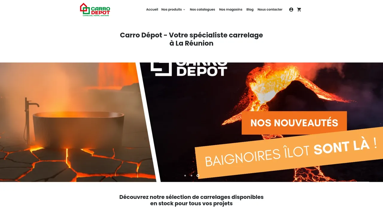 Screenshot de Carro Dépôt | Carrelage, parquet et salle de bain Réunion