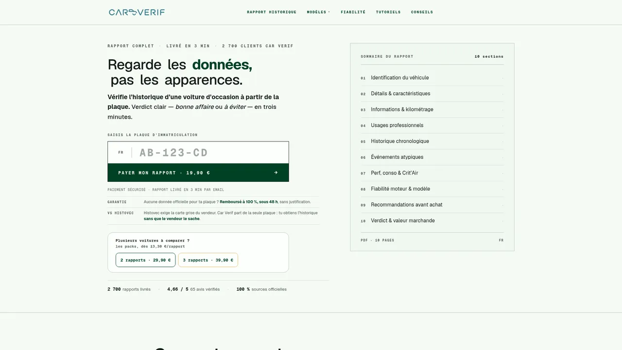 Screenshot de carverif.fr