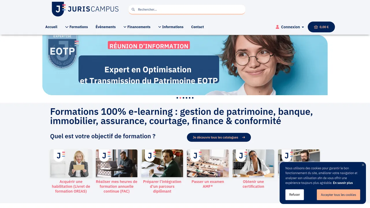 Aperçu du site Catalogue JurisCampus