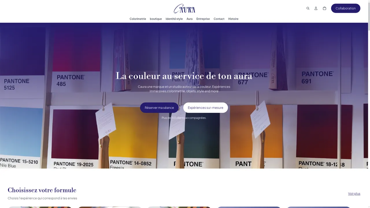 Screenshot de CAURA – La colorimétrie et le style au service de votre Aura
