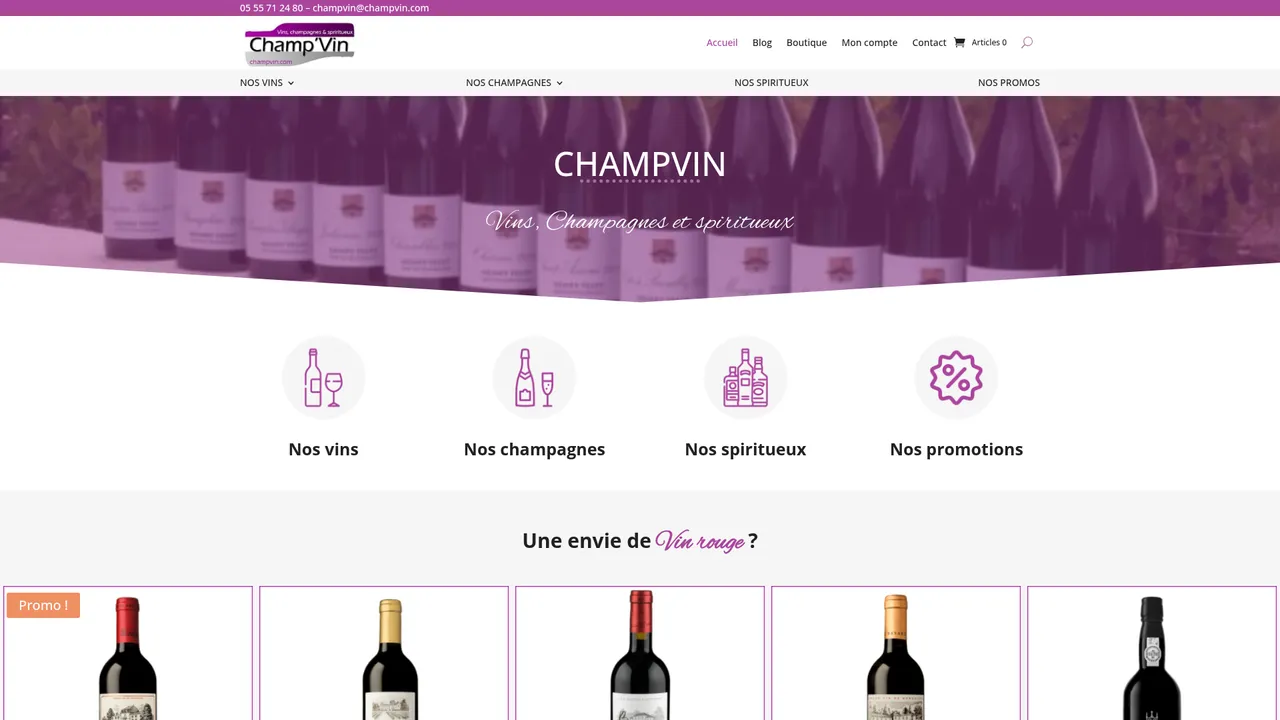 Aperçu du site Cave à vin ChampVin.com