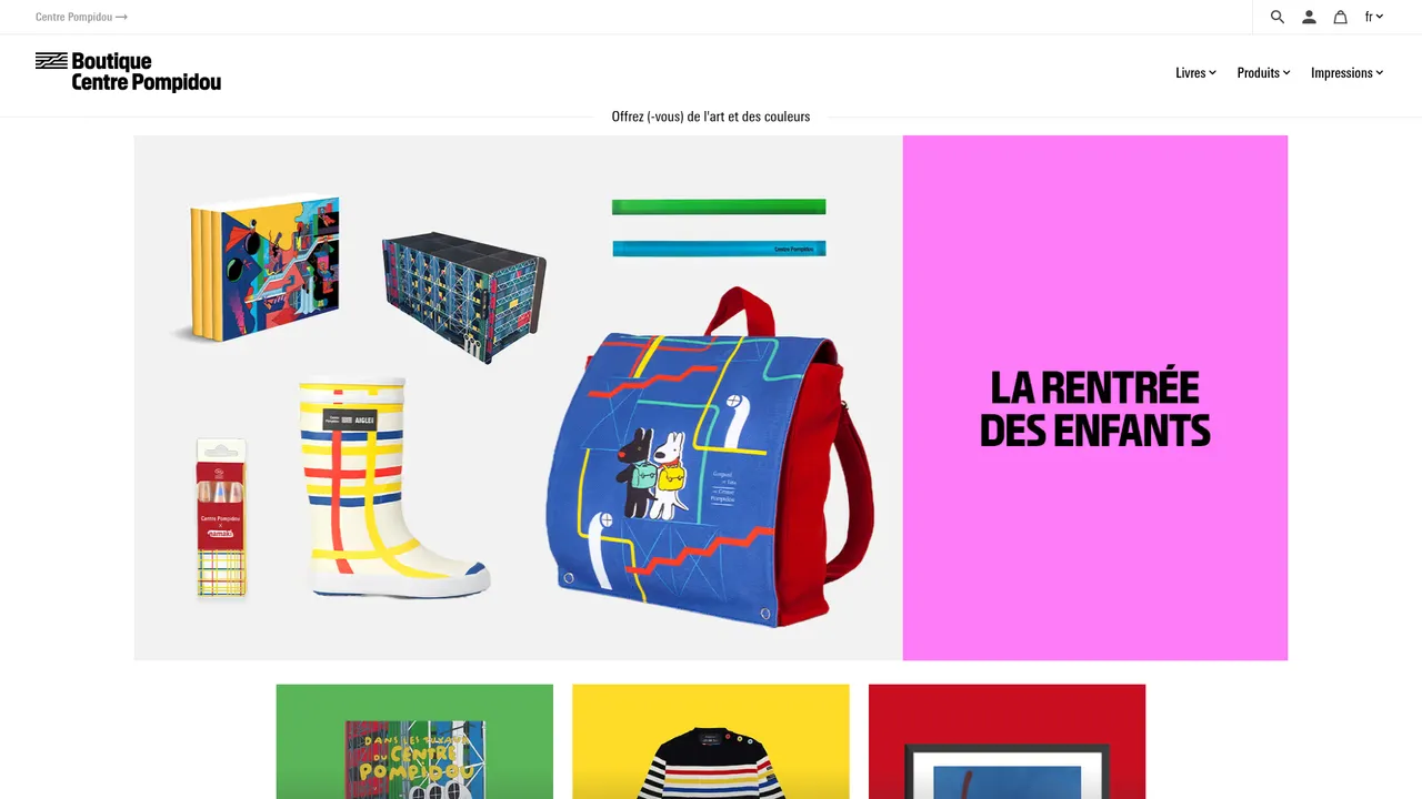 Aperçu du site Boutique en ligne du Centre Pompidou