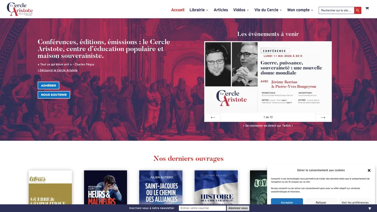 Aperçu du site – Cercle Aristote
