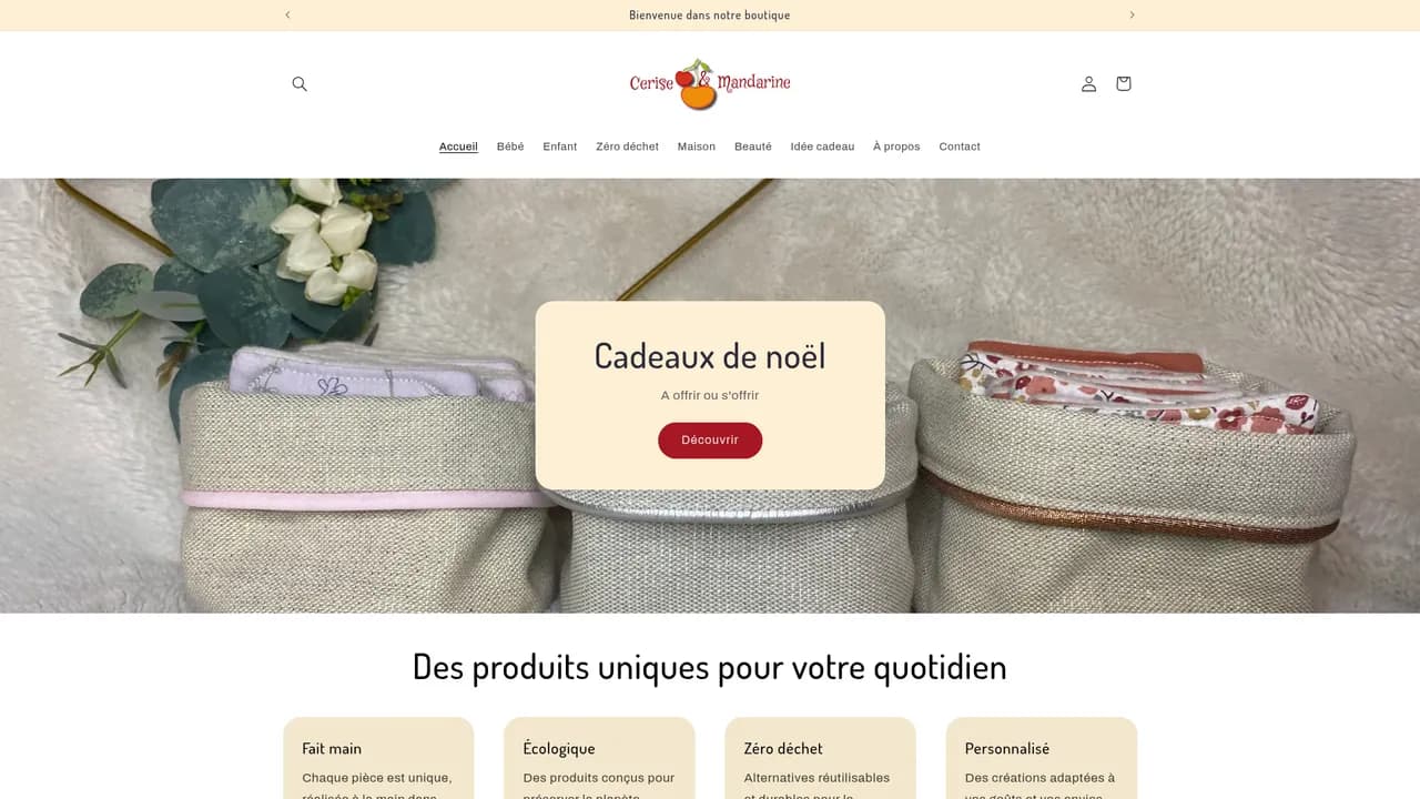 Aperçu du site Cerise & Mandarine