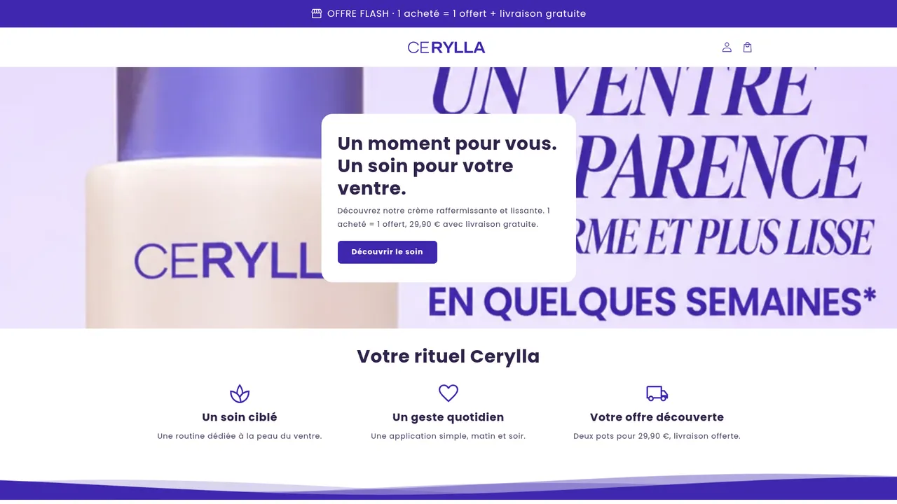 Screenshot de cerylla.com