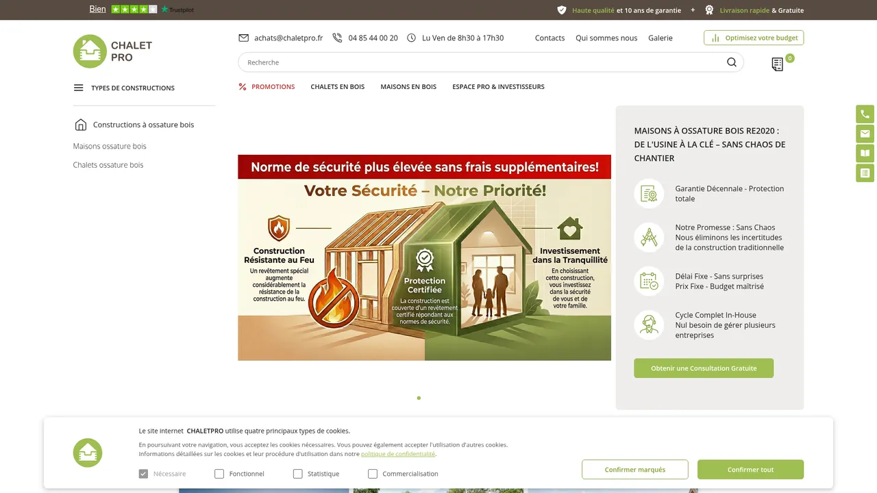 Aperçu du site Chalet Pro