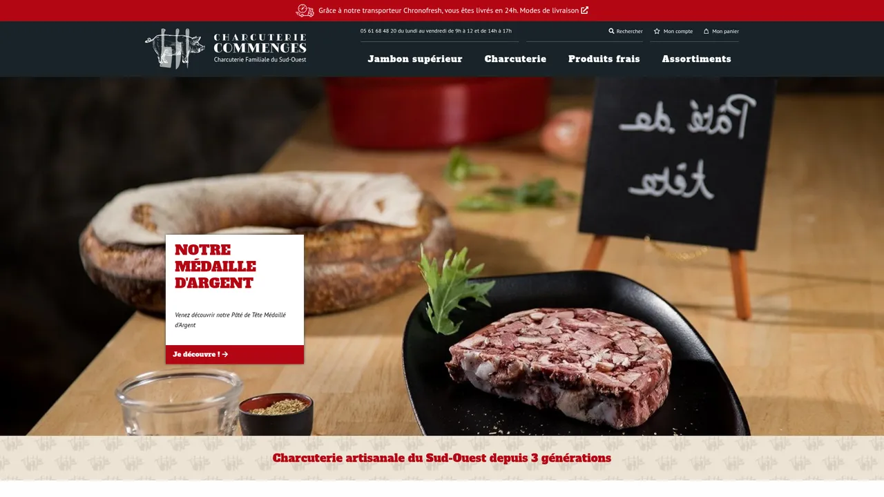 Aperçu du site Charcuterie Commenges