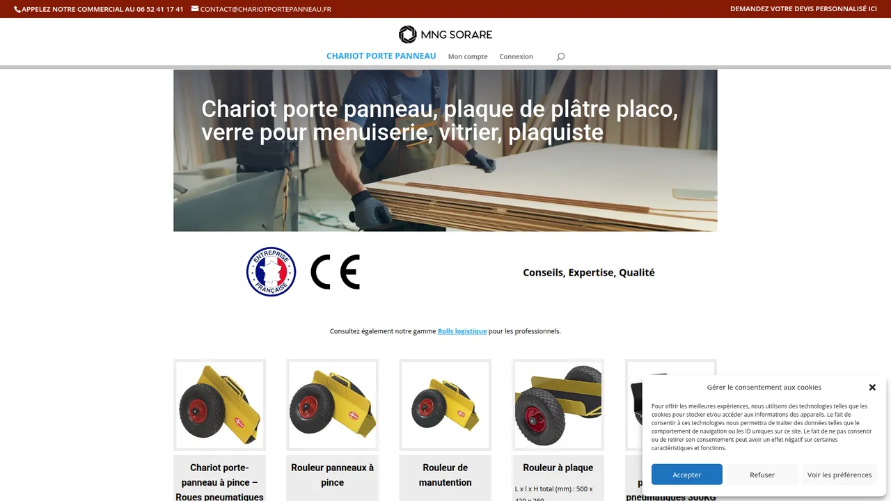 Screenshot de Chariot porte panneau