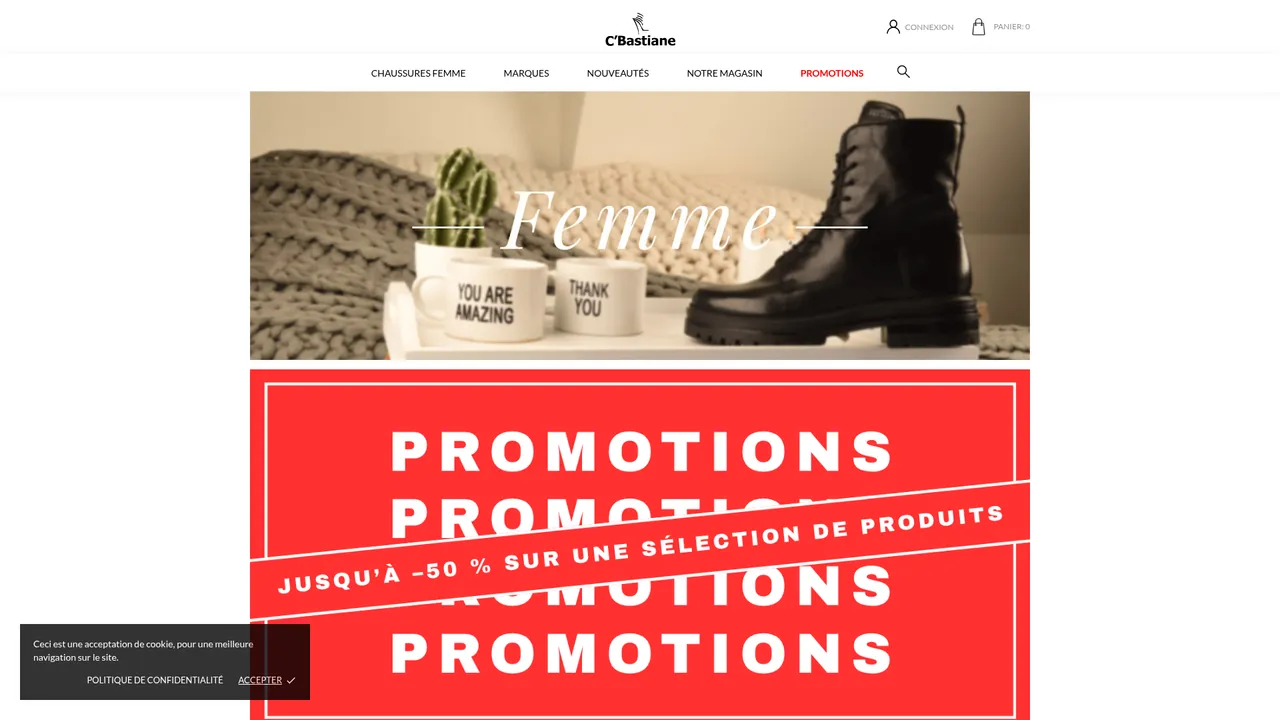 Aperçu du site Chaussures C'bastiane