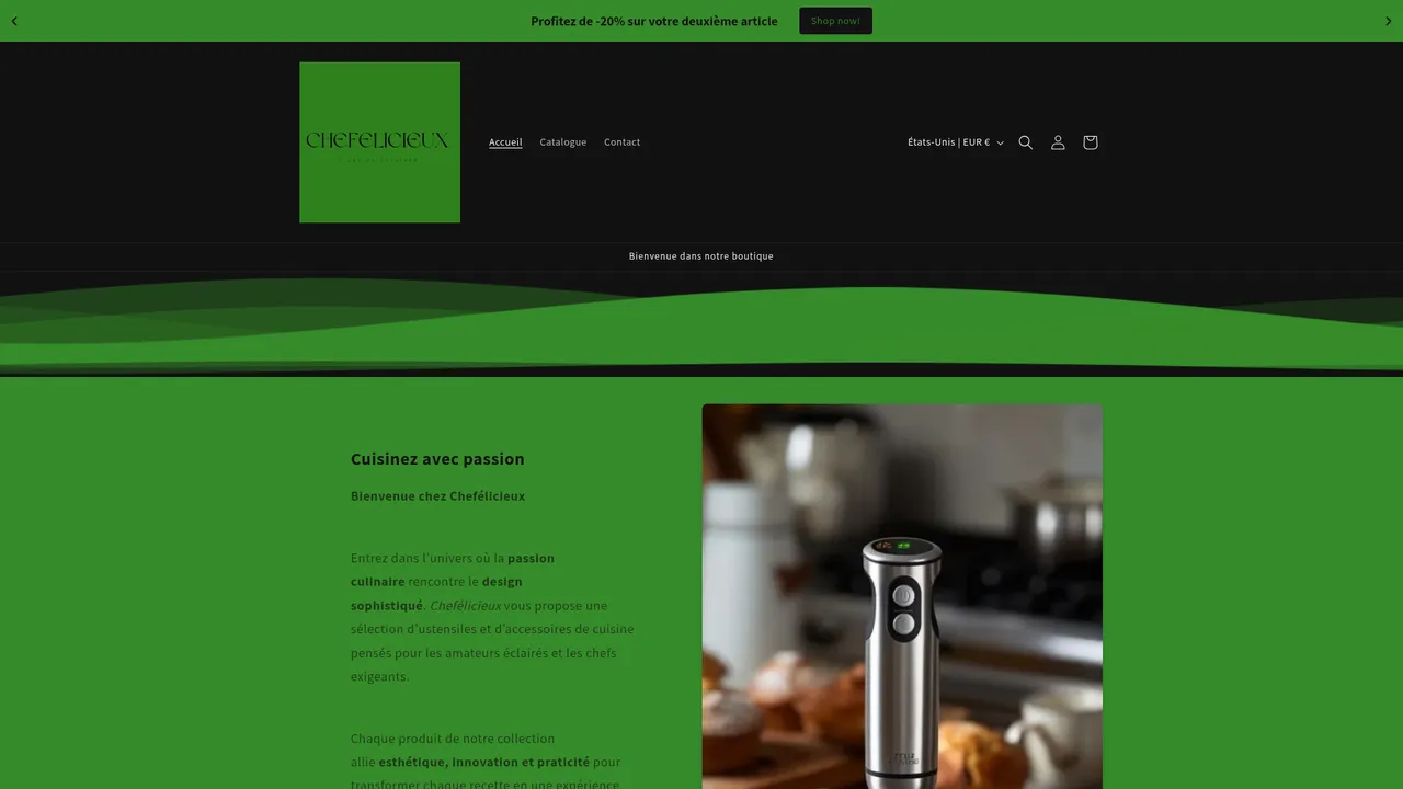 Aperçu du site Chefelicieux