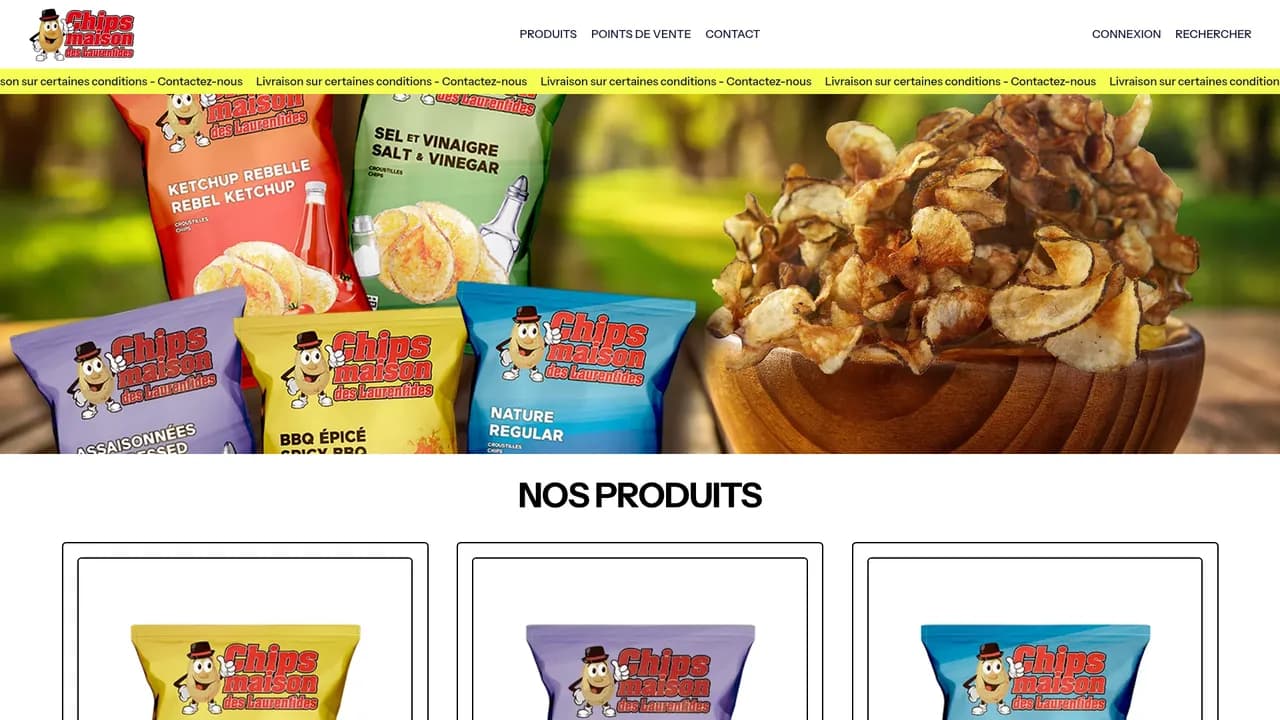 Screenshot de Chips croquantes et délicieuses | Chips Maison des Laurentides