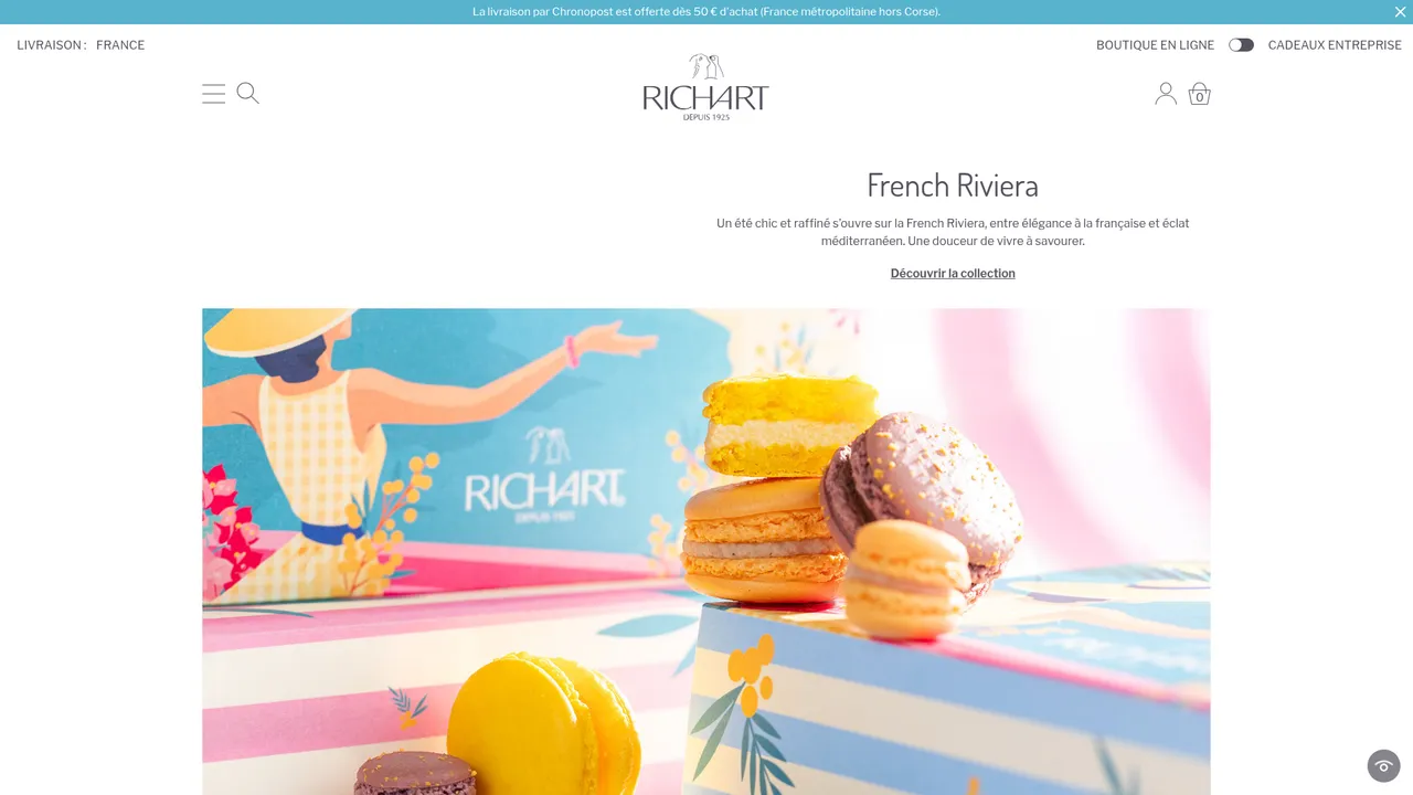 Aperçu du site Chocolats RICHART