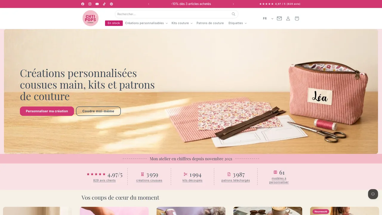 Screenshot de chtipops-creations.com