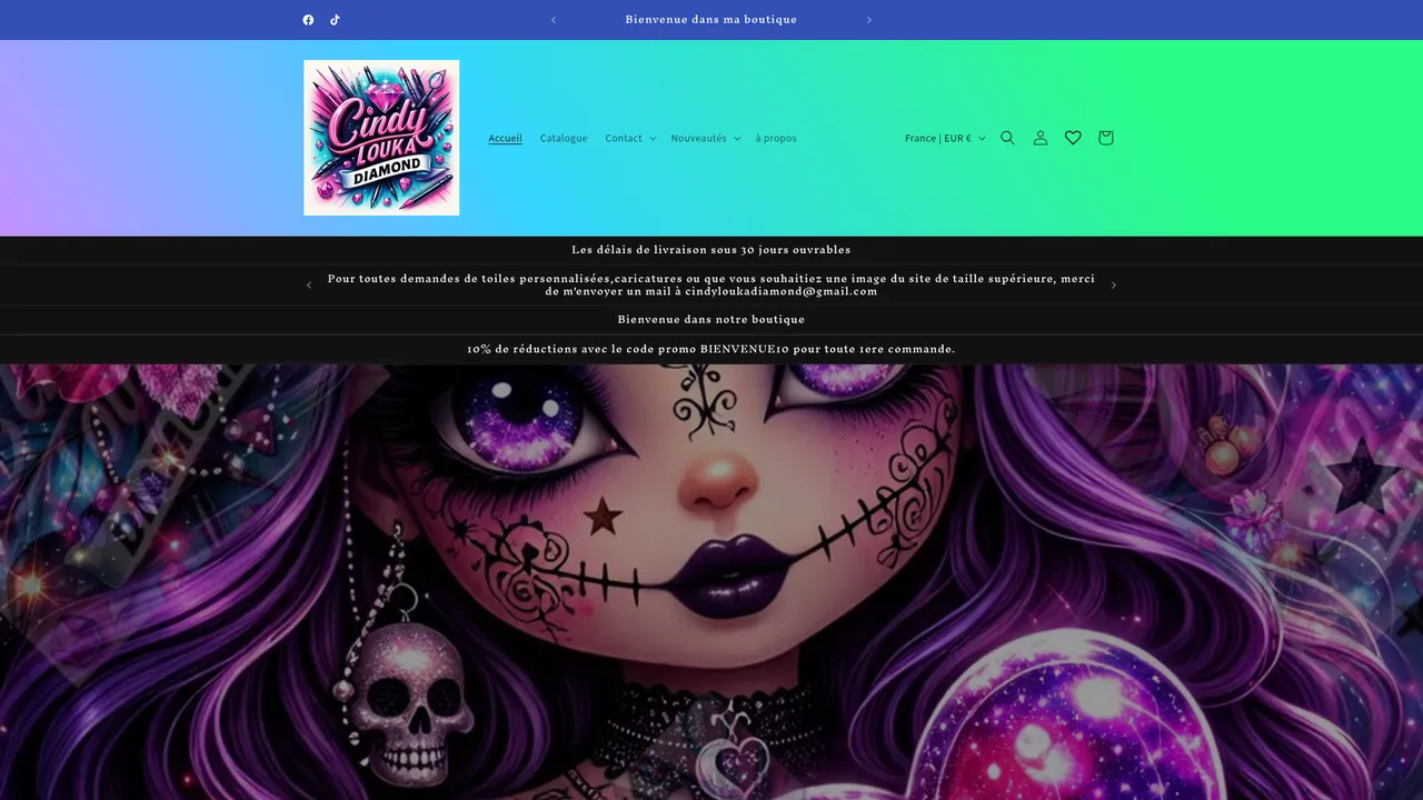 Screenshot de Cindyloukadiamond.com