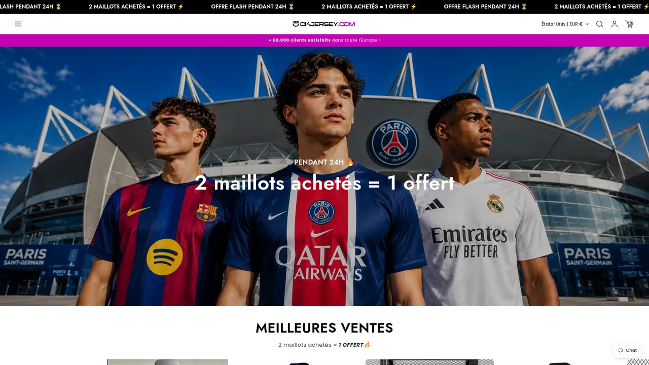 Screenshot de CK Jersey I Soutenez vos équipes préférés à des prix cassés !