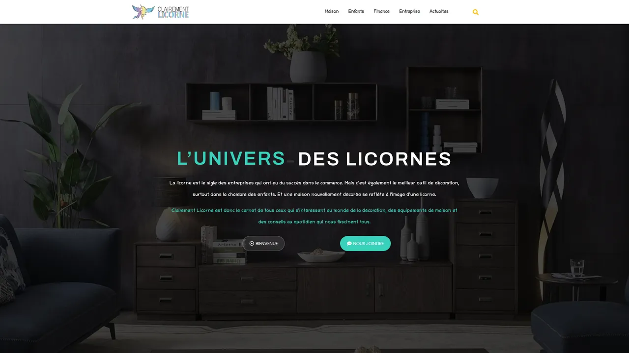 Aperçu du site Clairement licorne
