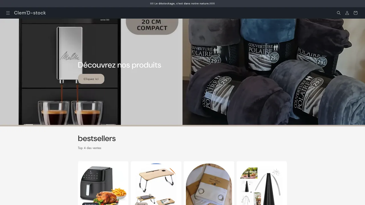 Aperçu du site Clem'D-stock