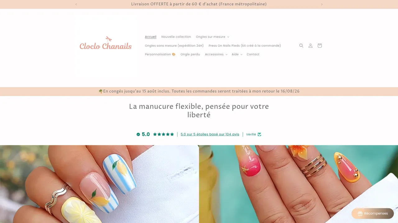 Screenshot de cloclochanails.com