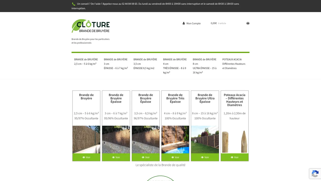 Aperçu du site Clôture brande de bruyère