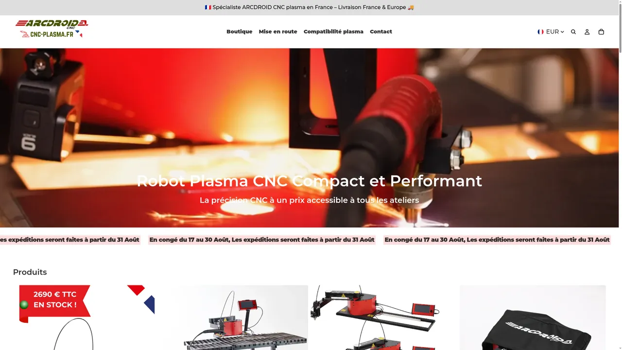 Screenshot de cnc-plasma.fr