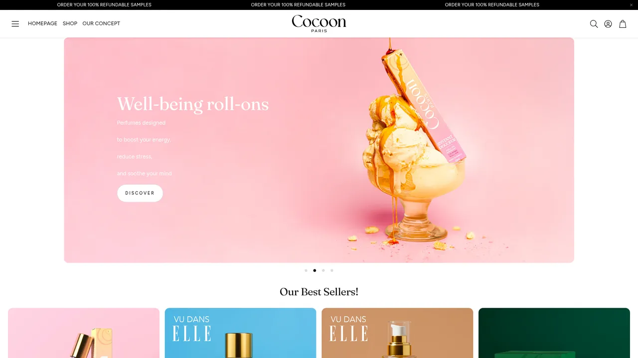 Screenshot de cocoon-paris.com