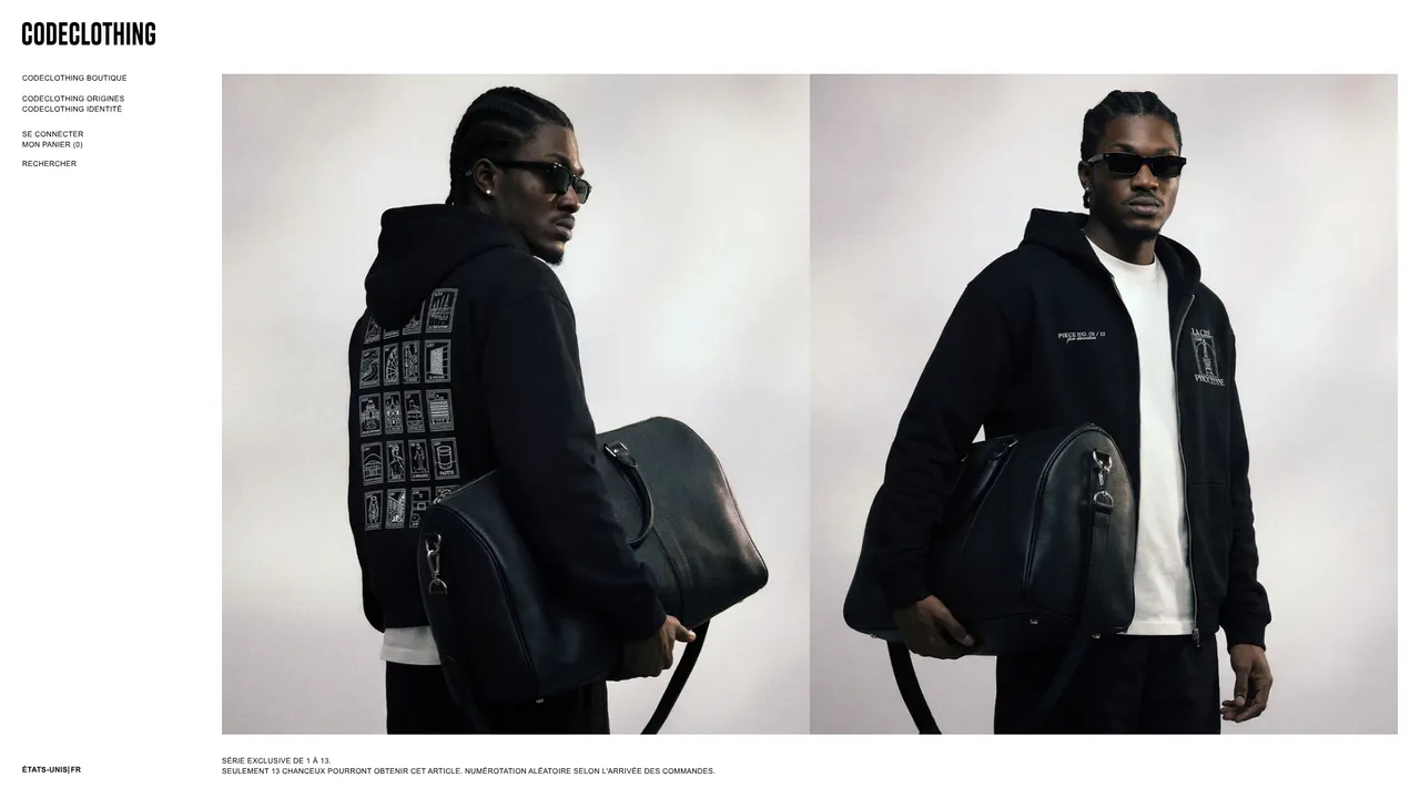 Screenshot de CODECLOTHING