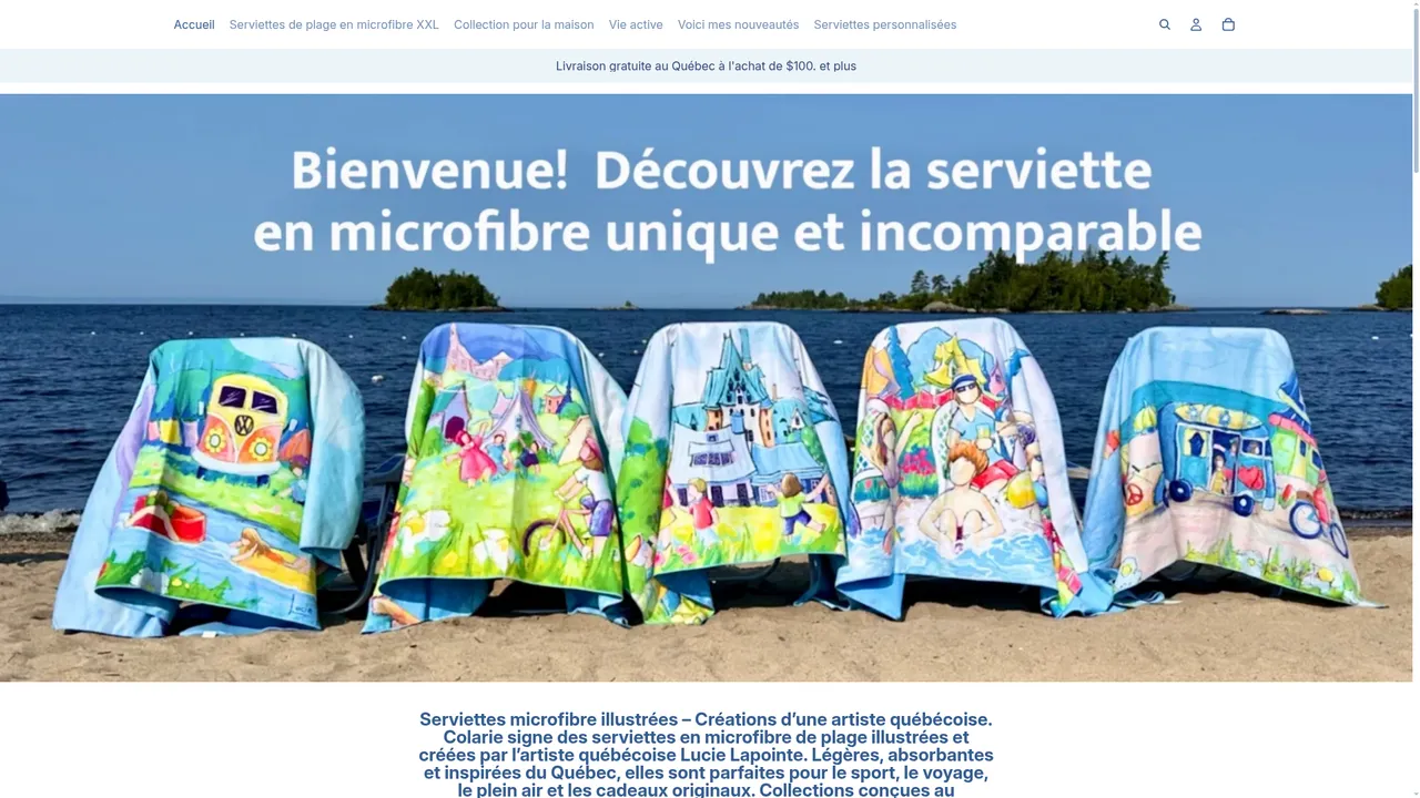 Aperçu du site Colarie