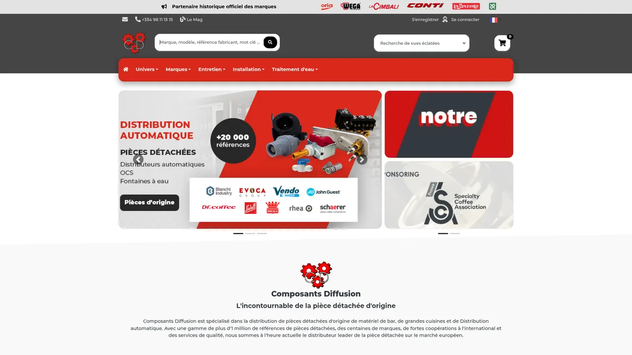 Aperçu du site Composants Diffusion