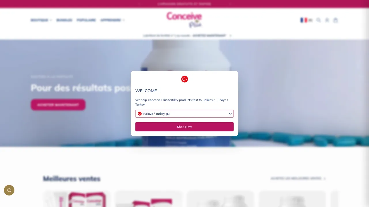 Aperçu du site Conceive Plus® Europe