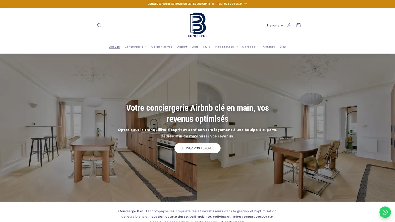 Screenshot de Concierge B et B France