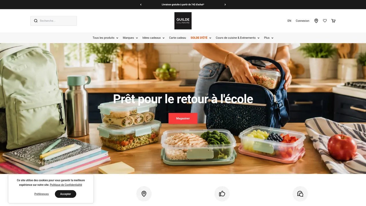 Screenshot de cookingclassesmontreal.com
