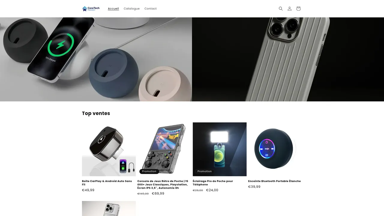 Aperçu du site CoreTech Horizon
