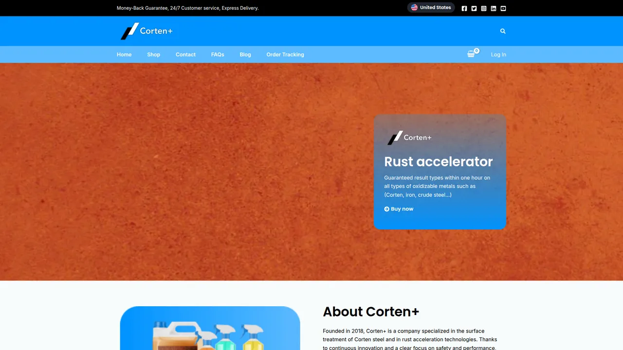 Aperçu du site Corten Plus