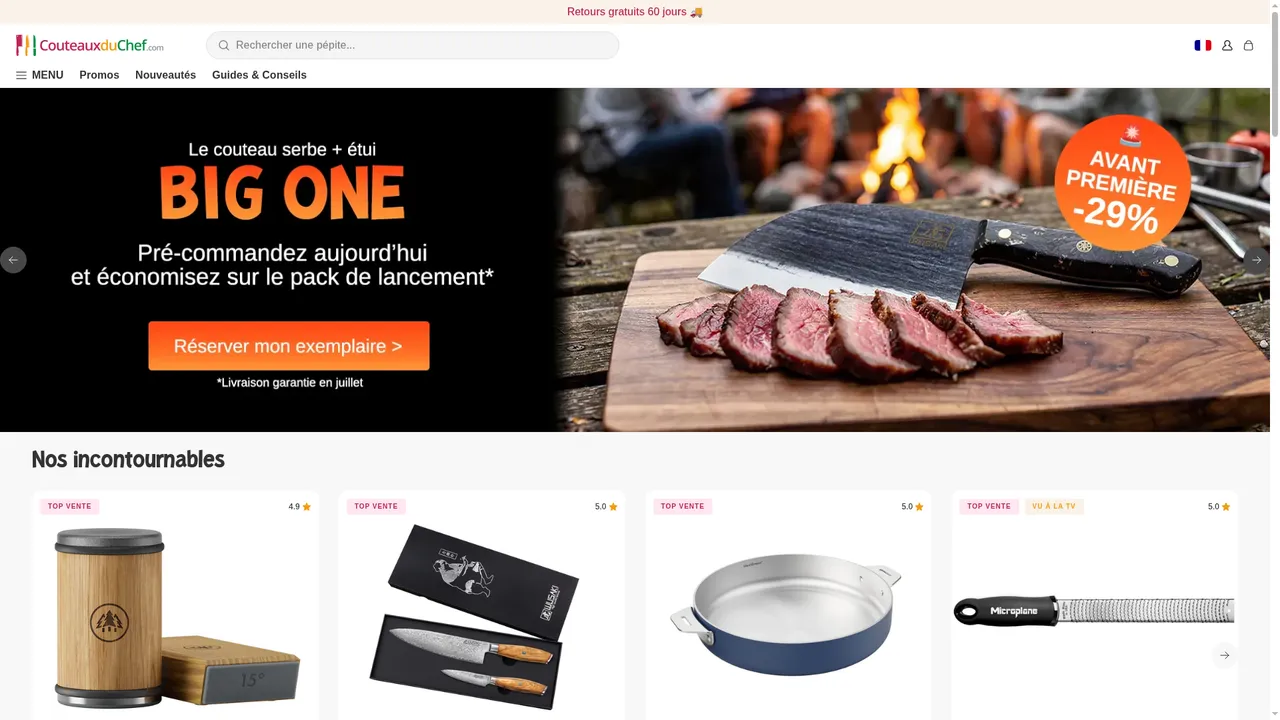 Screenshot de Couteauxduchef.com