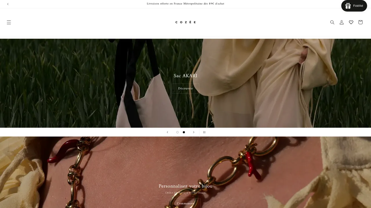 Aperçu du site cozee