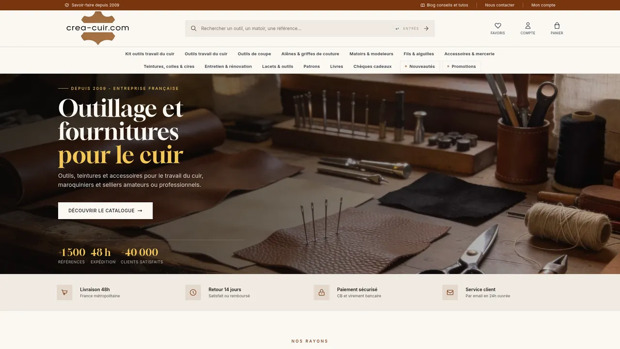 Screenshot de Crea Cuir : outils pour le travail du cuir