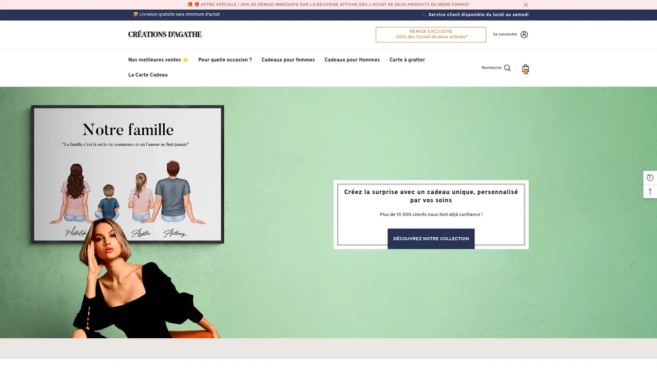 Aperçu du site Créations d'Agathe
