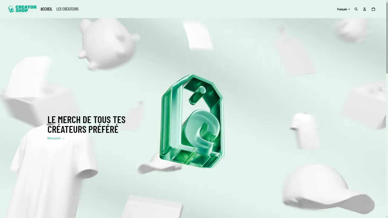 Screenshot de creatorshop.fr