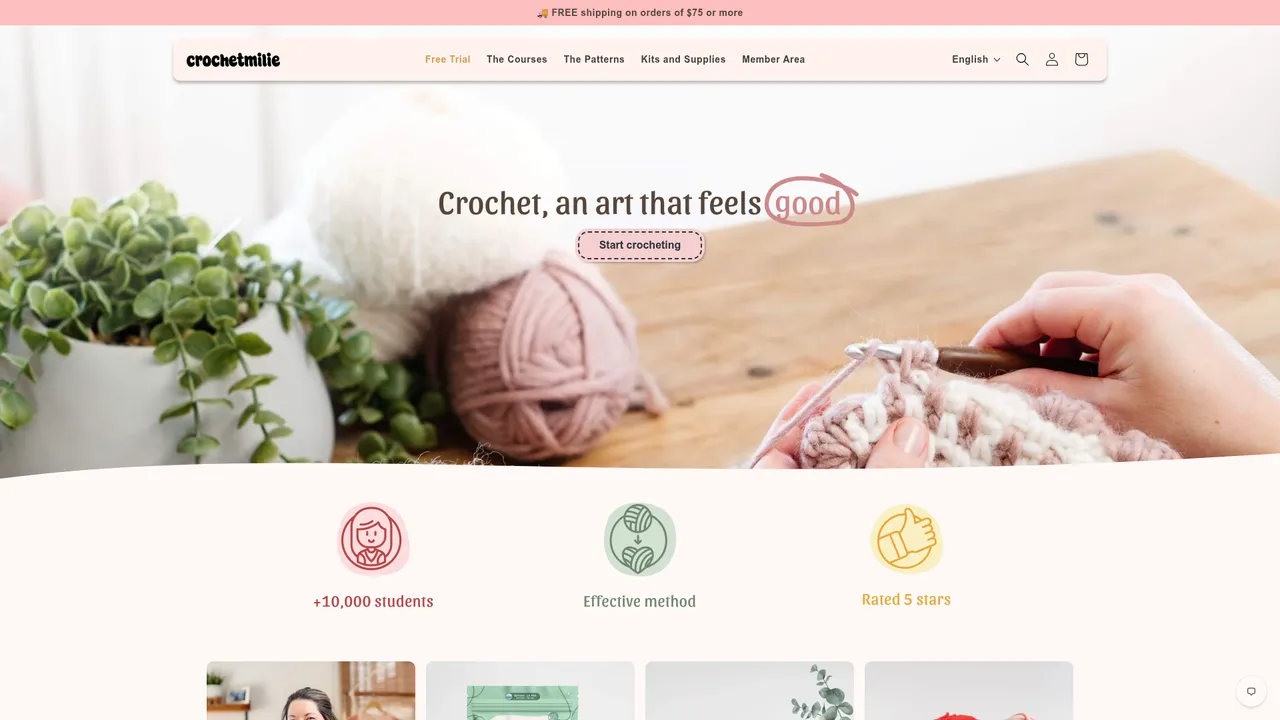 Screenshot de crochetmilie.ca