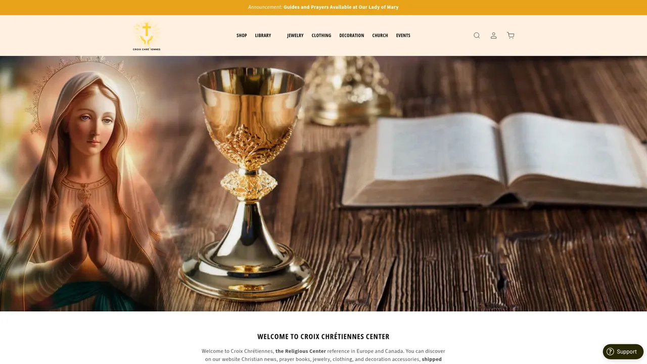 Aperçu du site Croix Chrétiennes : articles religieux