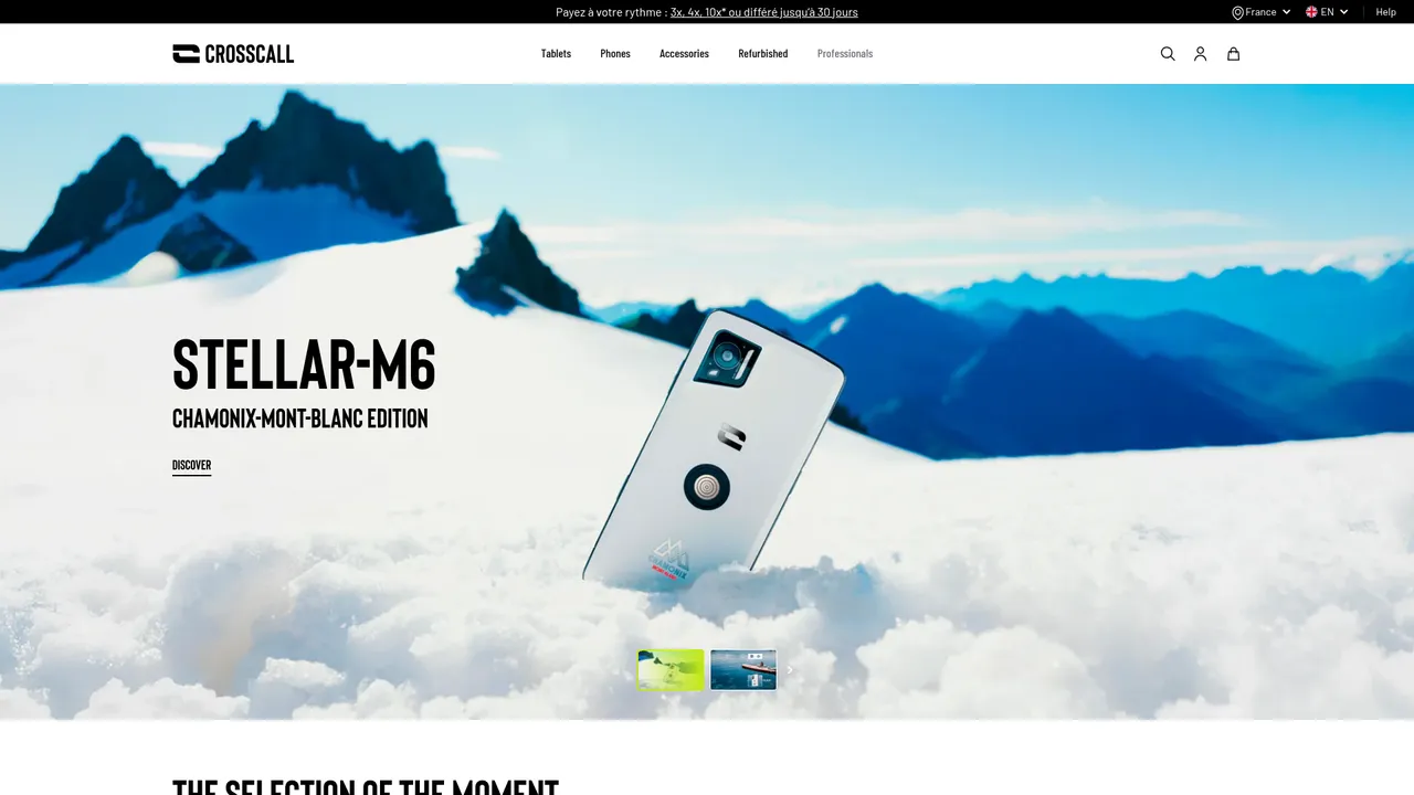 Screenshot de crosscall.com
