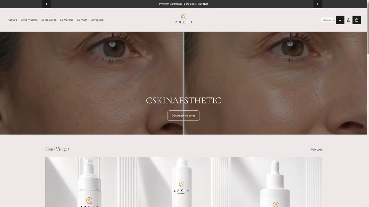 Aperçu du site CSKIN AESTHETIC