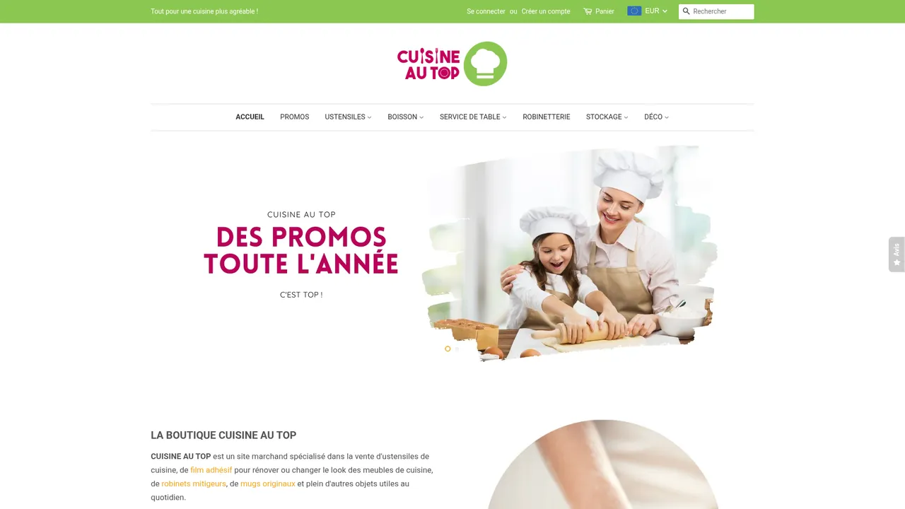 Aperçu du site La boutique Cuisine au Top