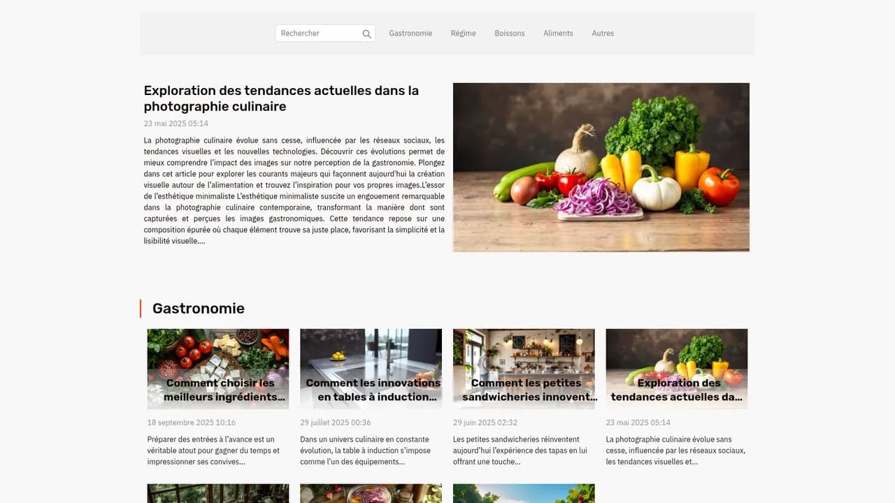 Aperçu du site Cuisinez rapidement