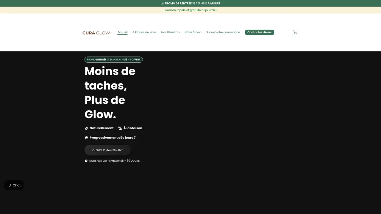 Aperçu du site CURAGLOW