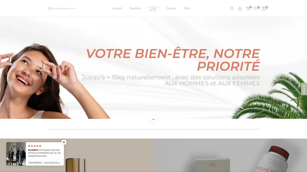 Aperçu du site Curebymins