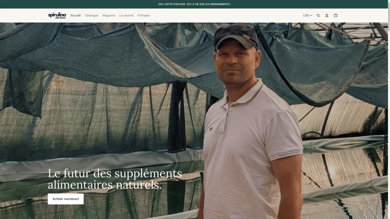 Aperçu du site Damien Stephan - Spirulina Côte d'Azur